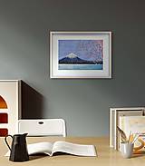 Obrazy - Hora Fuji i Sakura. Originálna akvarelová maľba - 16607262_