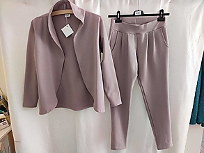 Saká - Dámský kalhotový kostým lila M/L - 16607065_