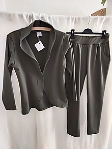 Saká - Dámský kalhotový kostým khaki M/L,L/XL - 16607079_