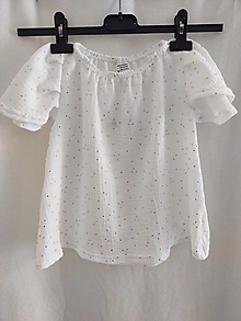 Detské oblečenie - Dětské triko bílý mušelin 116/122 - 16607321_