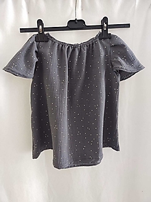 Detské oblečenie - Dětské triko šedý mušelin 122/128 - 16607332_