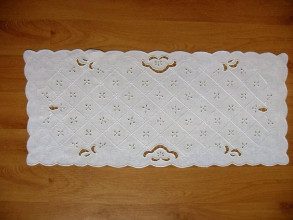 Úžitkový textil - Richelieu, biela, 71 x 31 cm - 7640755_