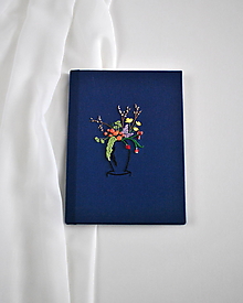 Papiernictvo - Modrý zápisník s vázou - 16608443_