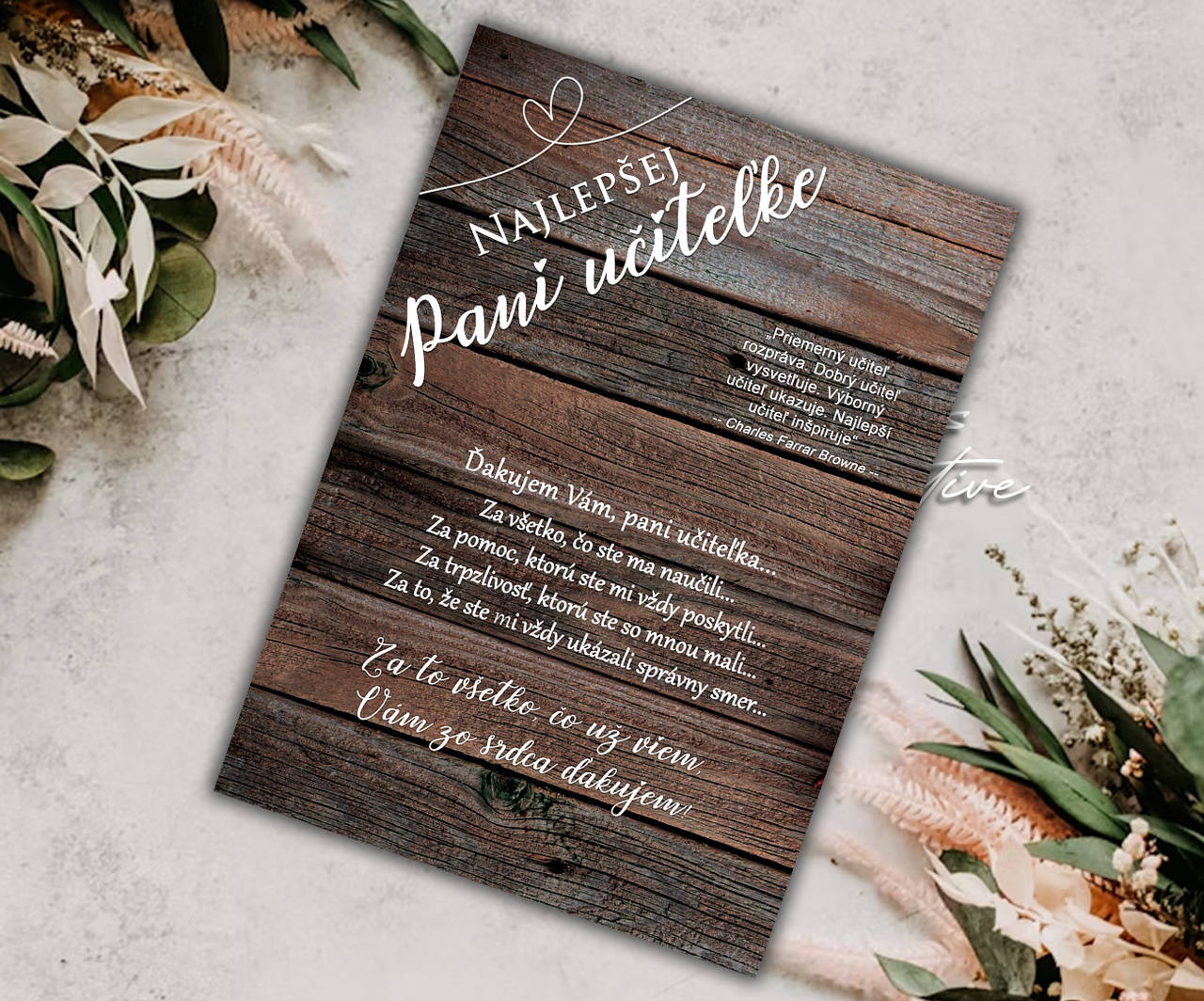 Darček pani učiteľke na koniec školského roka