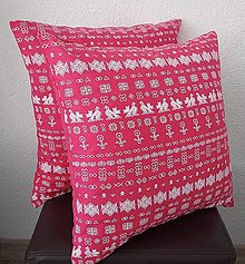 Úžitkový textil - Obliečky na vankúše,,ružové" (Čičmany) - 16611297_