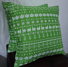 Úžitkový textil - Obliečka na vankúš vzor čičmany... (Zelené) - 16611301_