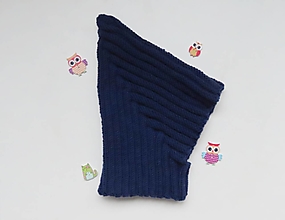 Detské čiapky - Detská kukla "pixie" 1,5-3 r. (100% merino) (Modrá) - 16610733_