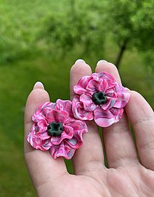 Náušnice - *Pink army flowers* - 16610389_