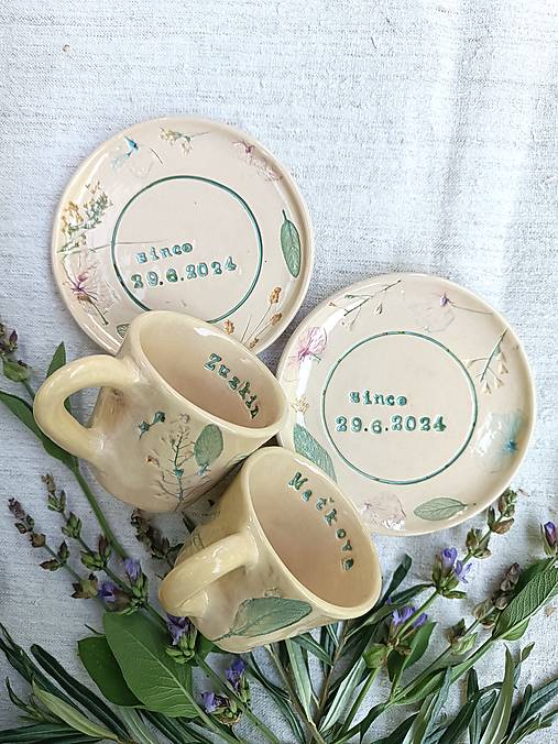 Nádoby - Svadobné espresso šálky 2ks - 16610403_