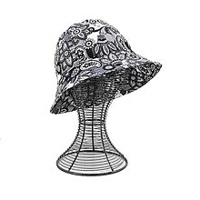 Čiapky, čelenky, klobúky - Klobúk na leto - Čiernobiele ornamenty - 16609885_