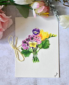 Papiernictvo - Pohľadnica-kytica kvetov - 16610659_