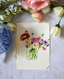 Papiernictvo - Pohľadnica-záhradné kvety - 16610666_