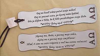Papiernictvo - Personalizovaná kožená  záložka  s biblickým veršom - 16610977_