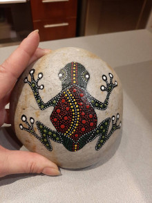 Dekorácie - Maľovaný kameň - žaba2 - 16611017_