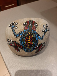 Dekorácie - Maľovaný kameň - žaba4 - 16611047_