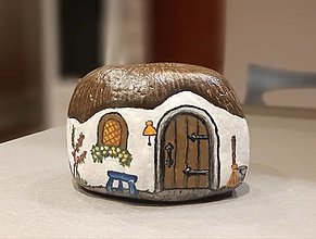 Dekorácie - Maľovaný kameň - domček - 16611050_