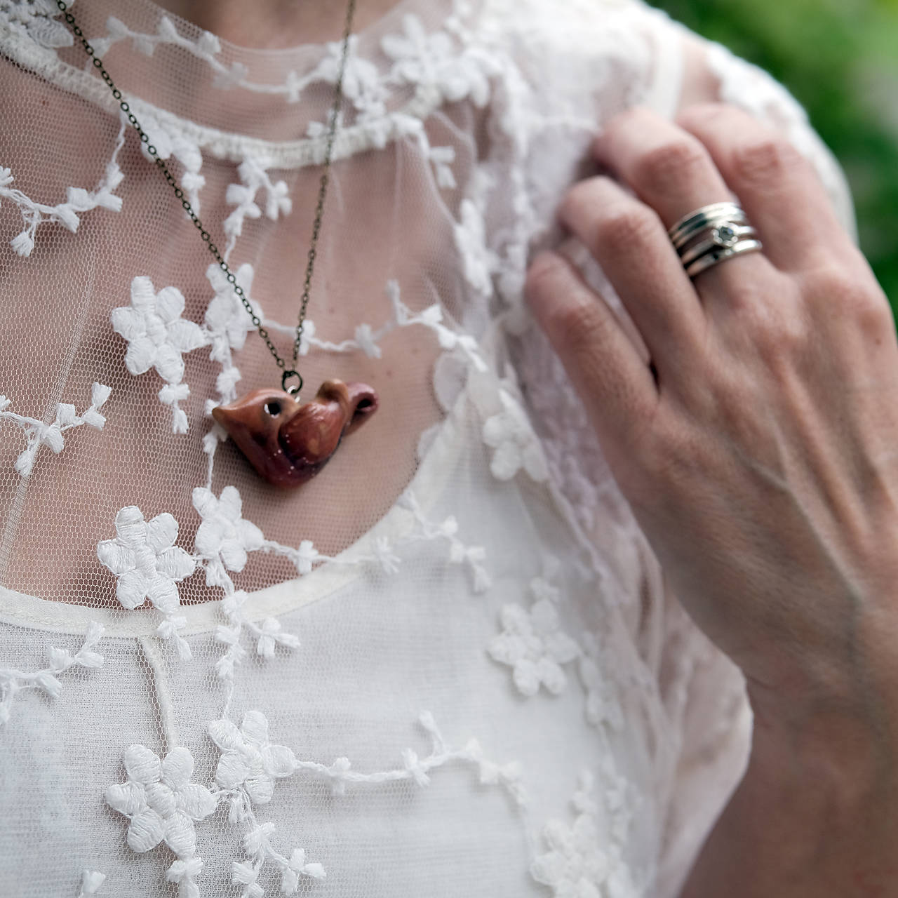 Jarný VI./ náhrdelník s vtáčkom