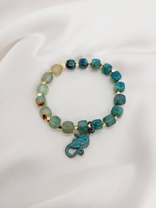 Náramky - Náramok seahorse green - 16611736_