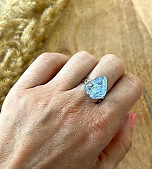 Prstene - Prsteň s bledomodrou andarou - 16612279_