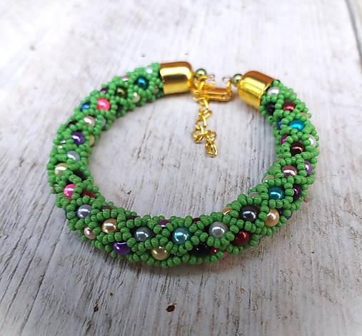 Náramky - COLORAMA GREEN NET - náramok - 16612589_