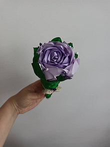 Dekorácie - Ručne šitá ružička fialová - 16613034_
