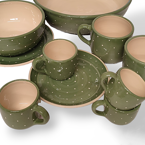 Šálka zelená s bodkami veľká