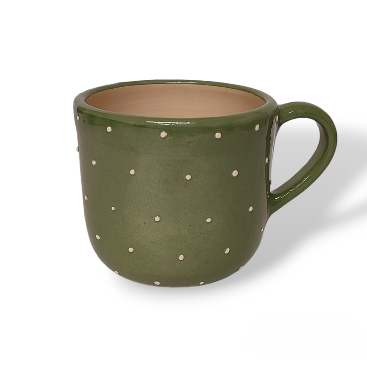 Šálka zelená s bodkami veľká