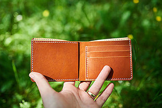 Peňaženky - Kožená peňaženka (Koňak - prírodná hladenica) - 16611652_
