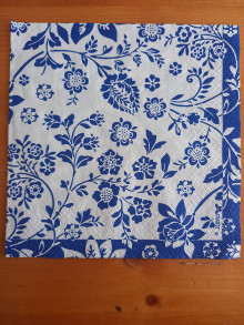 Papier - Servítka  (Modrý ornament) - 16612766_