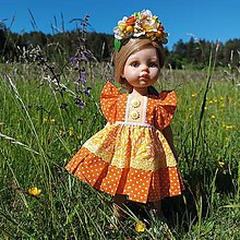 Hračky - Letné šaty s čelenkou pre bábiku Paola reina 32 cm - 16615845_