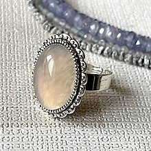 Prstene - ZĽAVA 15% Grey Agate & Vintage Lace Ring / Prsteň so šedým achátom E009 - 16614990_