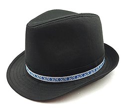Čiapky, čelenky, klobúky - Pánsky Klobúk s Modrou Stuhou - 16614721_