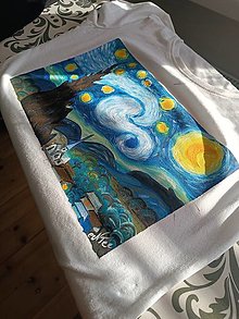 Topy, tričká, tielka - Starry night- ručnne maľované tričko - 16614942_