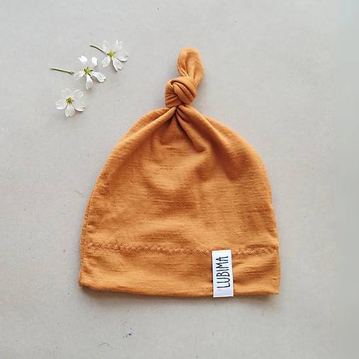 Detské čiapky - Merino uzlíková čiapka pre bábätko - 16614700_