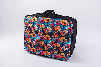 Veľké tašky - Cestovník (Kvety na tyrkysovej) - 16614819_