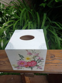 Úložné priestory & Organizácia - Box na vreckovky  (Pestrý kvet) - 16614573_