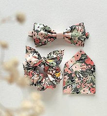 Pánske doplnky - Ružovo-zelený kvetinový set - 16618198_