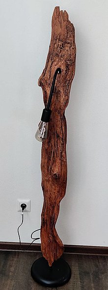 Svietidlá - Stojacia drevená lampa - 16616784_