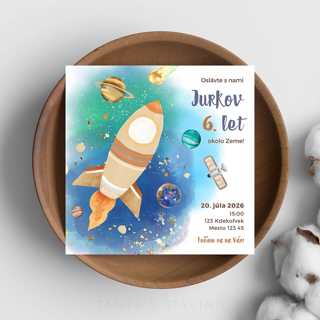Vesmírne dobrodružstvo (Digitálna pozvánka - jpg, pdf)
