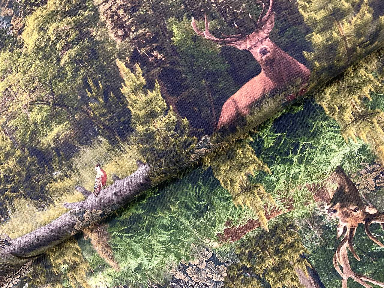 ❤️100% BAVLNA DEKOR 3D❤️ LES / JELEŇ /ZVIERATÁ ❤️