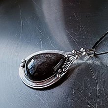 Náhrdelníky - Ivory - náhrdelník (stř.obsidián) - 16618750_