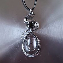 Náhrdelníky - Eledhel - náhrdelník (křišťál+granát) - 16618765_