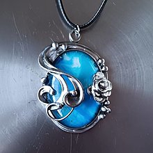 Náhrdelníky - Blue Dream - náhrdelník (sklo) - 16618782_