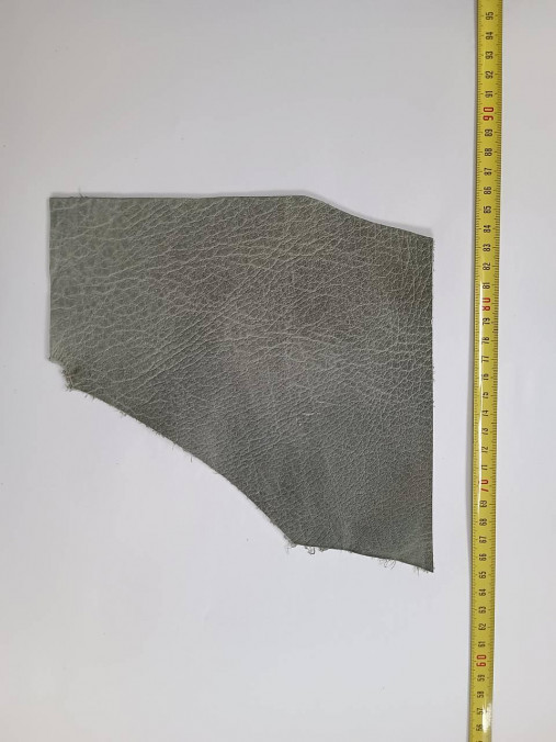 Suroviny - Koža sivo-zelená melírovaná matná so štruktúrou 2-3 mm (kus č. 25A) - 16616731_