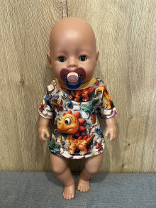 Hračky - Tričko pre bábiku BABY BORN - 43 cm, dino - 16618069_