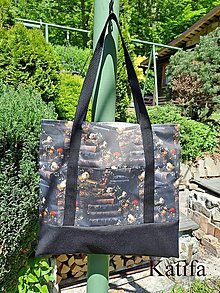 Nákupné tašky - Bavlnená taška s podšívkou Knihy - 16619418_