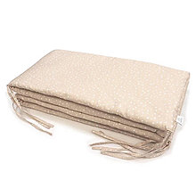 Detský textil - Mantinel do postieľky (Béžová Bodka 240x30cm) - 16617447_