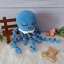 Hračky - Háčkovaná chobotnička modrá - 16619516_