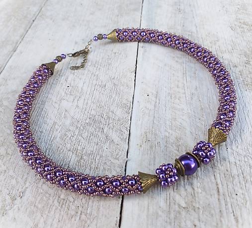 Sady šperkov - Náhrdelník NASIRA VIOLET - 16620905_