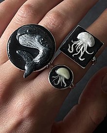 Prstene - Prsteň medúza a veľrybka - 16621064_